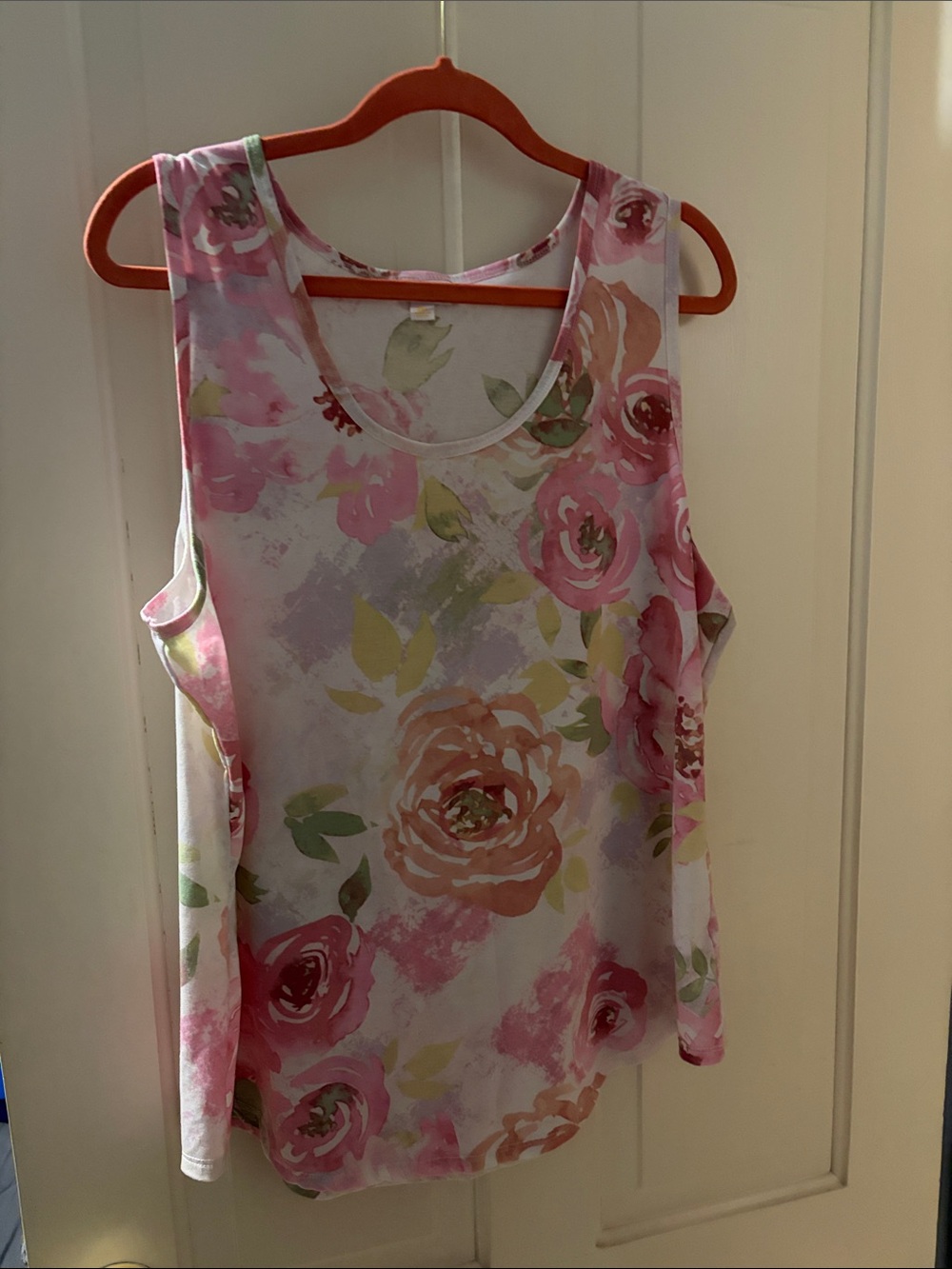 LuLaRoe Pink Floral Scoop Neck Tank
